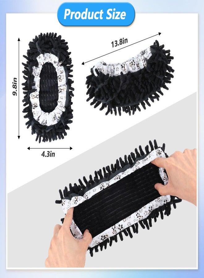 AojSup 8 Pcs Mop Slippers Shoes Cover, Soft Washable Reusable Covers Microfiber Dust Mops Socks for Women Men Foot Hair Cleaners Sweeping Tool House Office Bathroom Kitchen Slipper Cover - Image 2